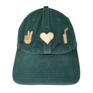 Peace Sign Heart Slideback Hat Green M/L Solid Embroidered Richardson